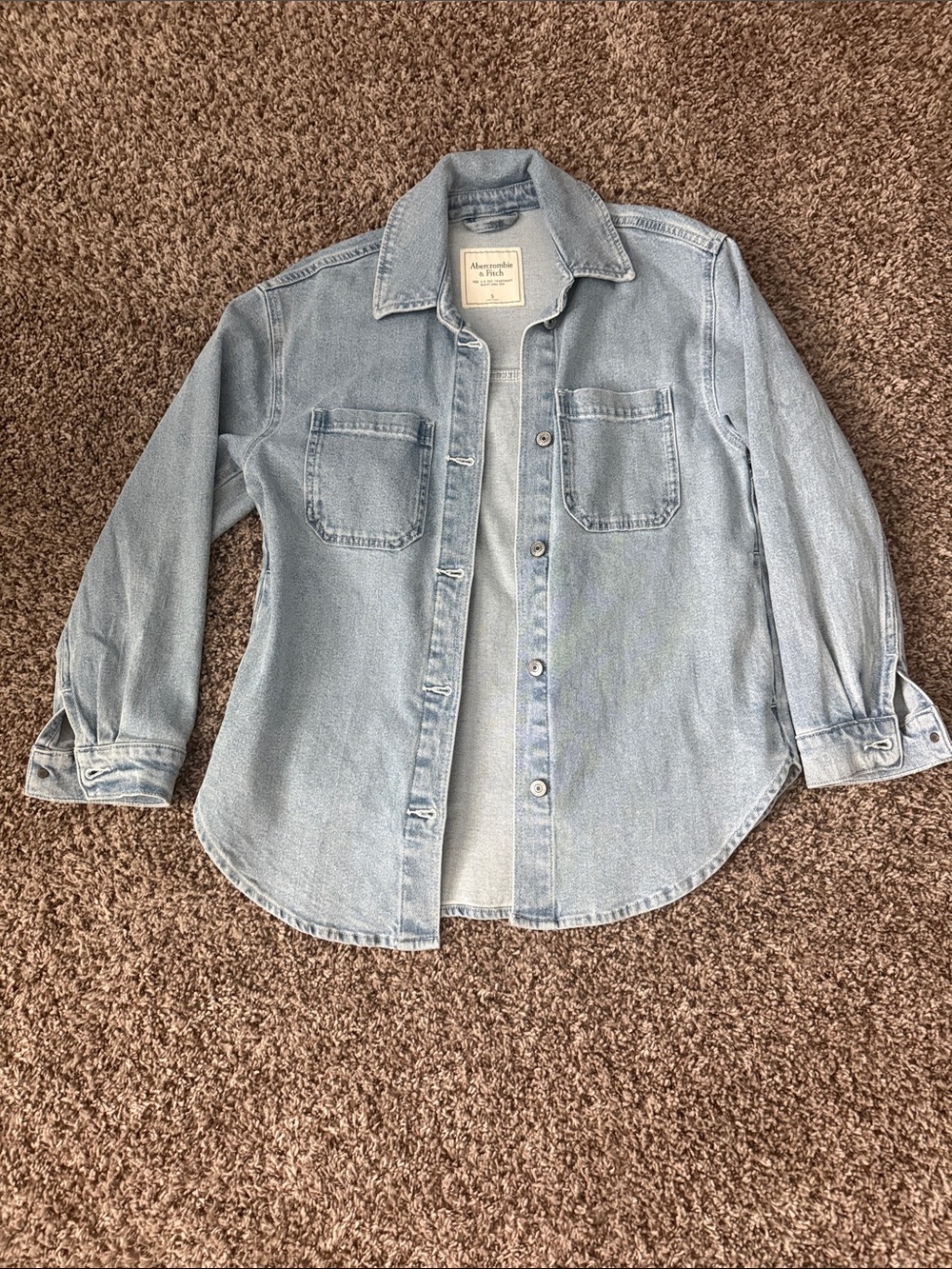 Oversized Abercrombie & Fitch Light Blue Denim Jacket Shirt